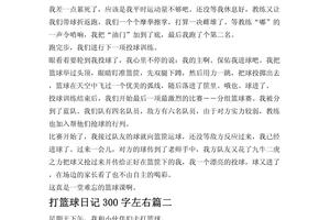 写作文用的篮球训练过程